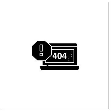 404 error glyph icon Stock Illustration
