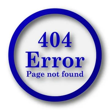 404 error icon. Blue internet button on white background.. Stock-Illustration