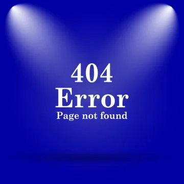 404 error icon. Flat icon on blue background.. Stock-Illustration