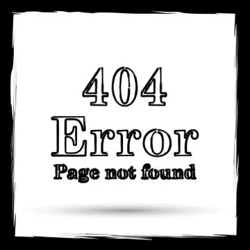 404 error icon. Internet button on white background. Outline design imitating 스톡 일러스트