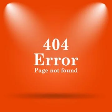 404 error icon. Internet button on orange background.. Stock-Illustration
