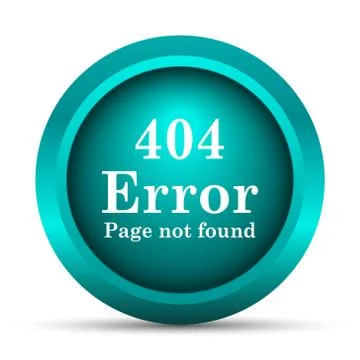 404 error icon. Internet button on white background.. Illustrazione stock