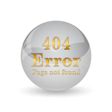 404 error icon. Internet button on white background. . Stock Illustration