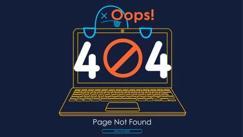 404  error with icon line notebook error Stock Illustration