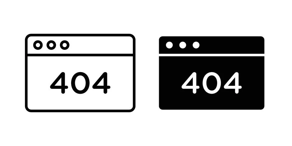 404 Error icon set, collection of vector icons 库存插图
