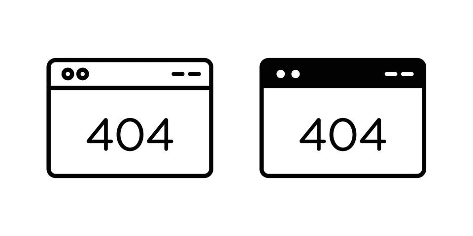 404 Error icon set. Vector EPS 10 库存插图