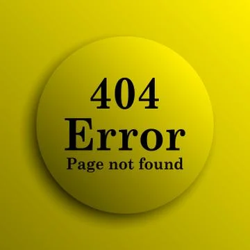 404 error icon. Yellow internet button.. Stock Illustration