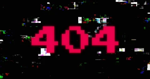404 Error inscription on digital screen, glitch background. Pixel 404 text Stock-Footage 159662363