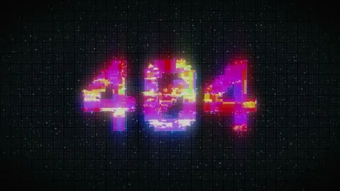 404 Error inscription on digital screen, glitch background. Pixel 404 text Stock-Footage 233014725