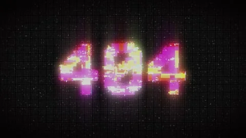 404 Error inscription on digital screen, glitch background. Pixel 404 text Stock Footage 233015150