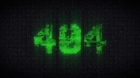 404 Error inscription on digital screen, glitch background. Pixel 404 text Stock Illustration