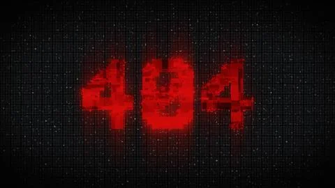 404 Error inscription on digital screen, glitch background. Pixel 404 text Illustrazione stock