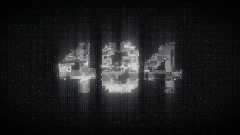 404 Error inscription on digital screen, glitch background. Pixel 404 text Stock Illustration