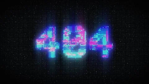 404 Error inscription on digital screen, glitch background. Pixel 404 text Stock Illustration