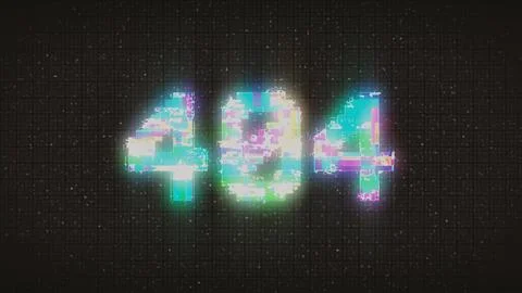 404 Error inscription on digital screen, glitch background. Pixel 404 text Stock Illustration