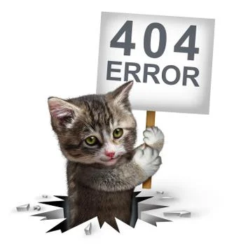404 Error With A Kitten Stock-Illustration