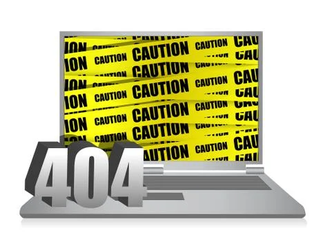 404 error laptop illustration design over white background Stock Illustration