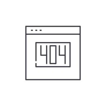 404 error line icon concept. 404 error vector linear illustration, symbol, sign Stock Illustration