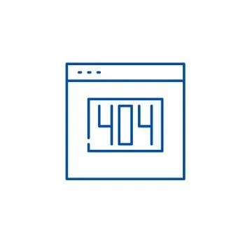 404 error line icon concept. 404 error flat vector symbol, sign, outline Stock-Illustration