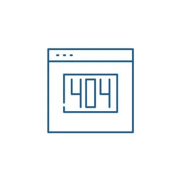 404 error line icon concept. 404 error flat vector symbol, sign, outline Illustrazione stock