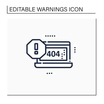 404 error line icon Stock Illustration