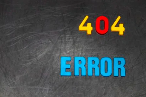 404 error message colored letters on Board Stock Photos