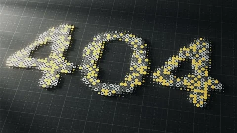 404 Error Message Composed of Pixels on a Grid Background with a Modern Visual Stock Footage 277608724