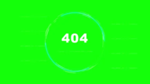 404 Error Not Found Hud Interface Animation on Green Screen Vídeos de archivo 344232203