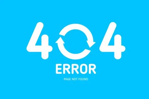 404  error not found page with restart icon Stock Illustration