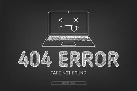 404  error not found page in blak board Stock Illustration