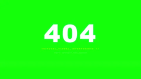 404 Error Not Found Screen with Critical Signal Interference on Green Background Vídeos de archivo 344232170