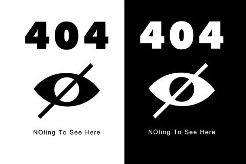 404 Error Page Black and White Stock Illustration