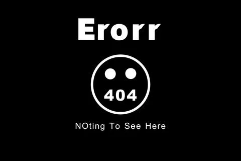 404 Error Page Black and White Stock Illustration