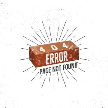 404 error page with brick. Vector concept of 404 error page. Illustration for Stock Illustration