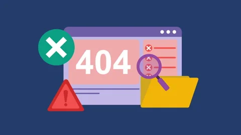 404 Error Page with Browser Window and Icons 2d Animation with Alpha Matte Stock Footage 334827621