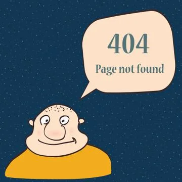 404 error page. Funny 404 error symbol with character of man. Stock Illustration