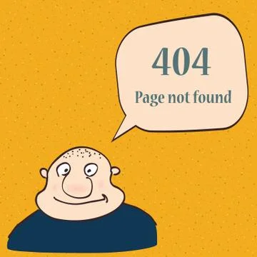 404 error page. Funny 404 error symbol with character of man. Stock Illustration