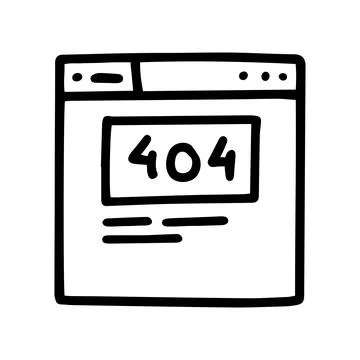 404 error page line vector doodle simple icon Illustrazione stock