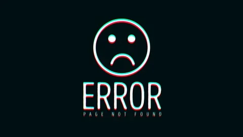 404 Error Page Not Found Message With Bad Glitch Effect Stock-Footage 129835745