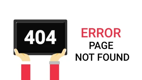 404 Error Page Not Found Animated Graphic Stock Footage 335668025