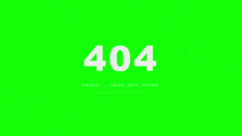 404 Error Page Not Found Notice on Green Matrix Style Digital Background Vídeos de archivo 344232182