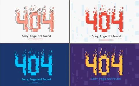 404  error page not found in pixel style Stock-Illustration
