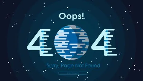 404  error page not found in galaxy Stock Illustration