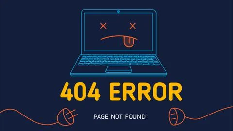 404  error page not found  line notebook vector Stock Illustration
