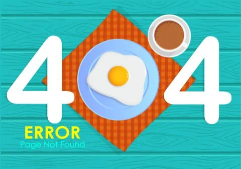 404  error page not found with breakfast Stock-Illustration