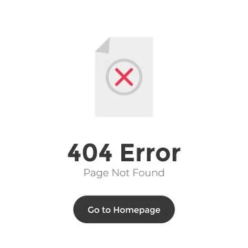 404 error page not found sign on white background. Template website warning Stockillustratie