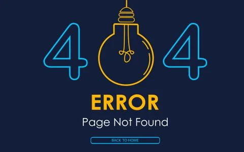 404  error page not found vector lamp broken graphic background Illustrazione stock