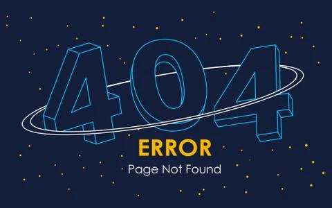 404  error page not found line space vector graphic background Stock Illustration