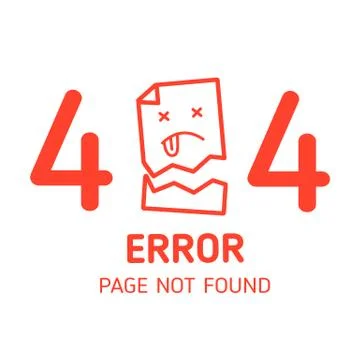 404  error page not found miss paper with white background  design template f Stock Illustration