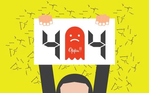 404 Error Page Not Found Design Template Stock Illustration